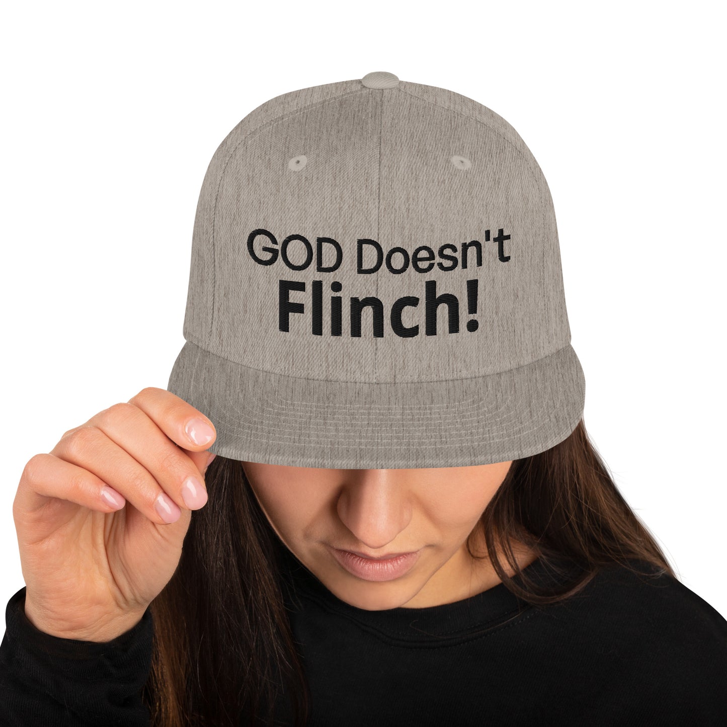 God Doesnt Flinch Snapback Hat